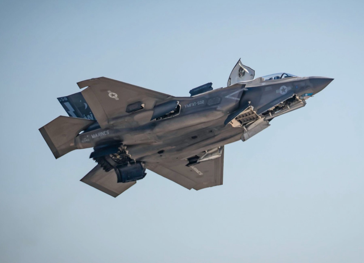 F-35 aircraft in hangar