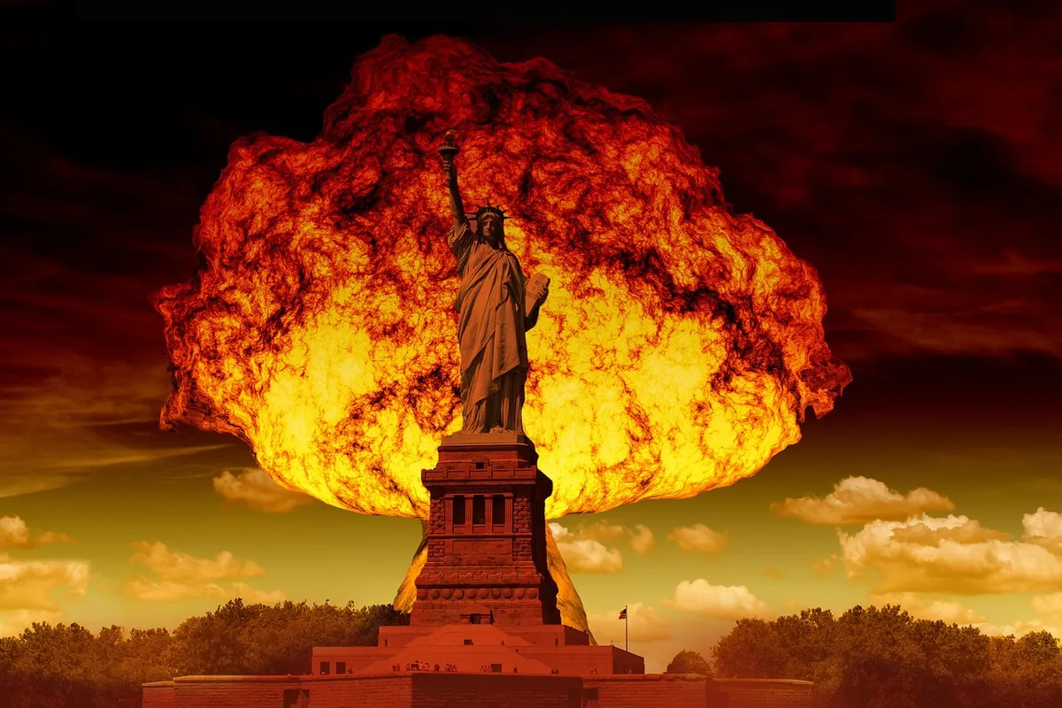 statue of liberty, mushroom cloud, atomic bomb, nuclear weapons, explosion, mushroom, nuclear powers, usa, north korea, fear, war, destruction, threat, radioact