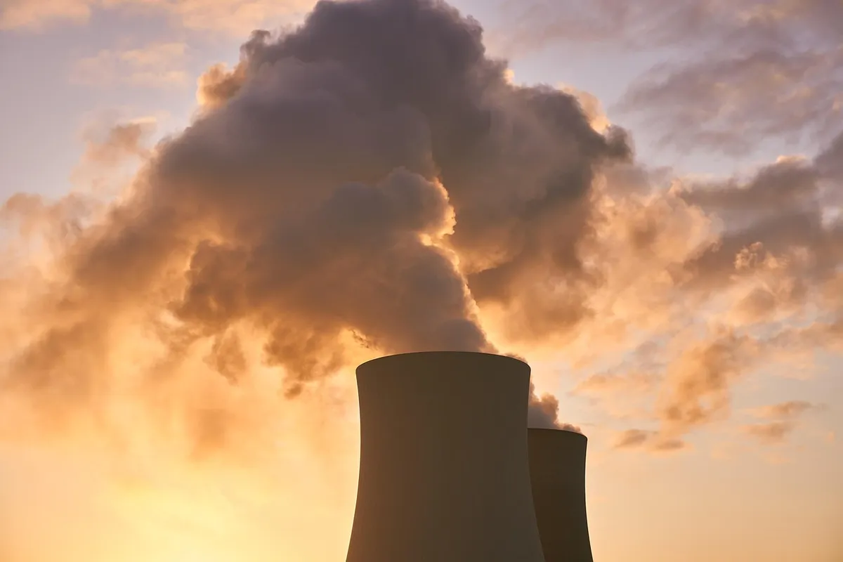 nuclear power plant, cooling tower, water vapor, clouds, heaven, sunrise, mood, nature, industry, nuclear power, energy, power supply, technology, nuclear react