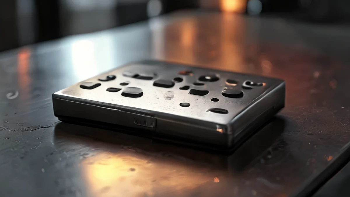 A close-up view of a gaming controller with buttons and a joystick.