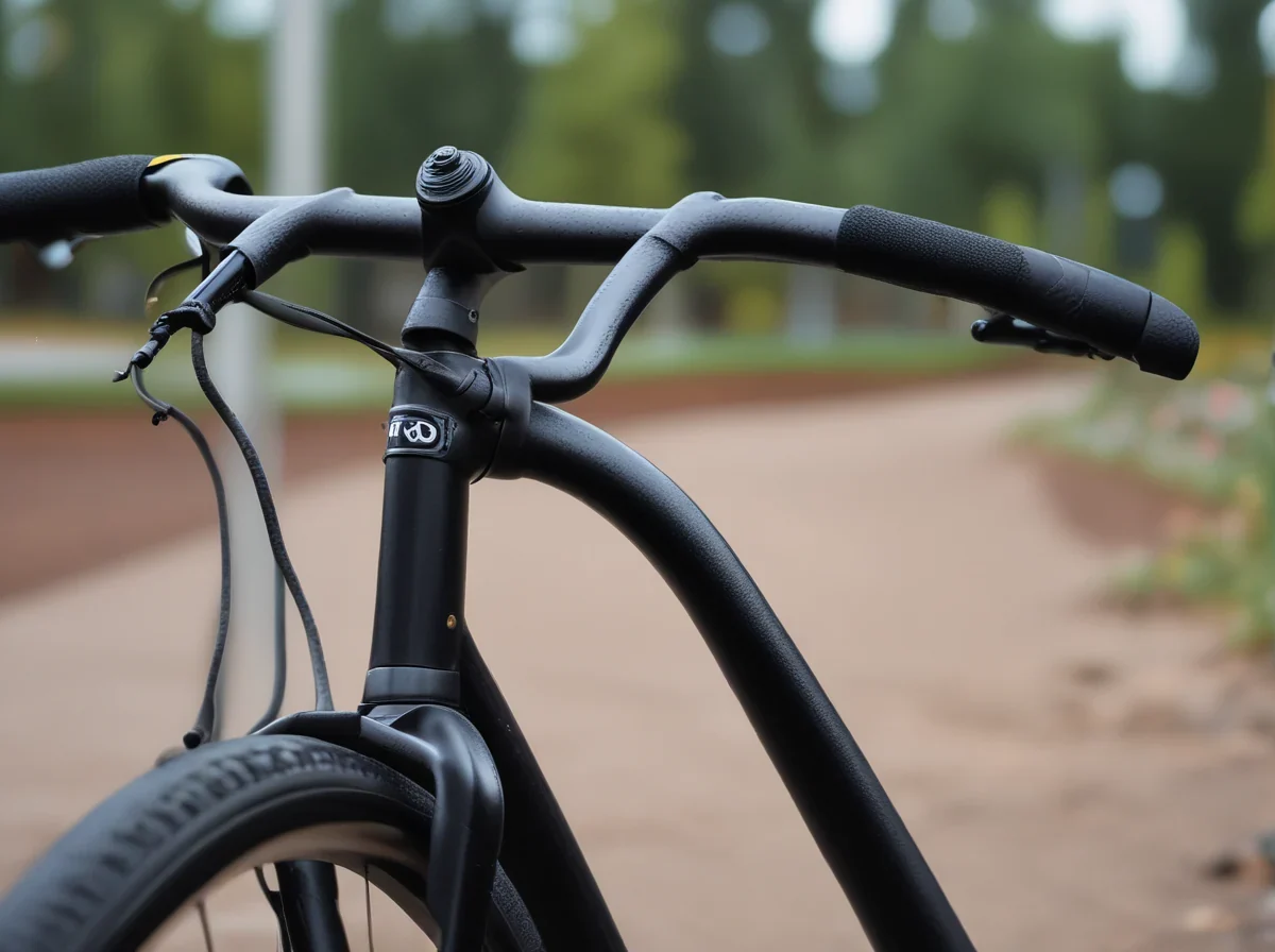 Manillar de bicicleta con puños de goma texturizados y palancas de freno