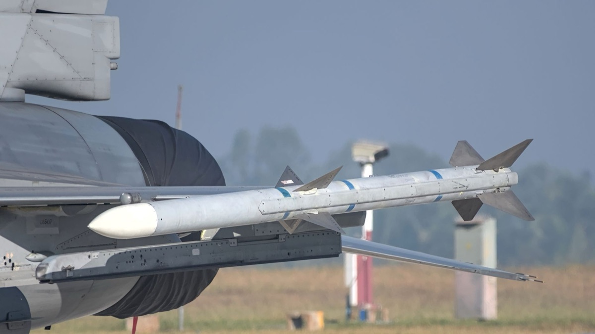 Cruise missile in flight